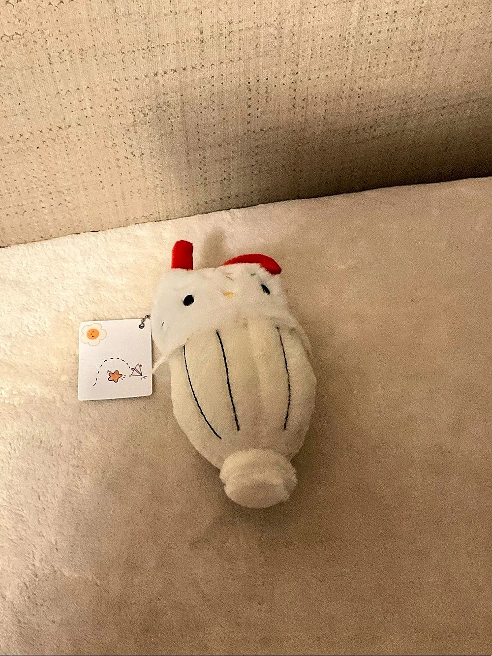 White & Red Plush Keychain